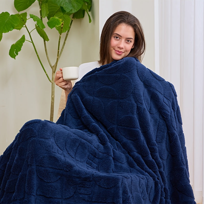 3D Geometric Patterns Blanket, Soft Cozy Fluffy Warm Hand Made Throw Blankets for Couch, Sofa, Chair, Bed, Camping, Picnic, Travel Lightweight Bed Blanket.
