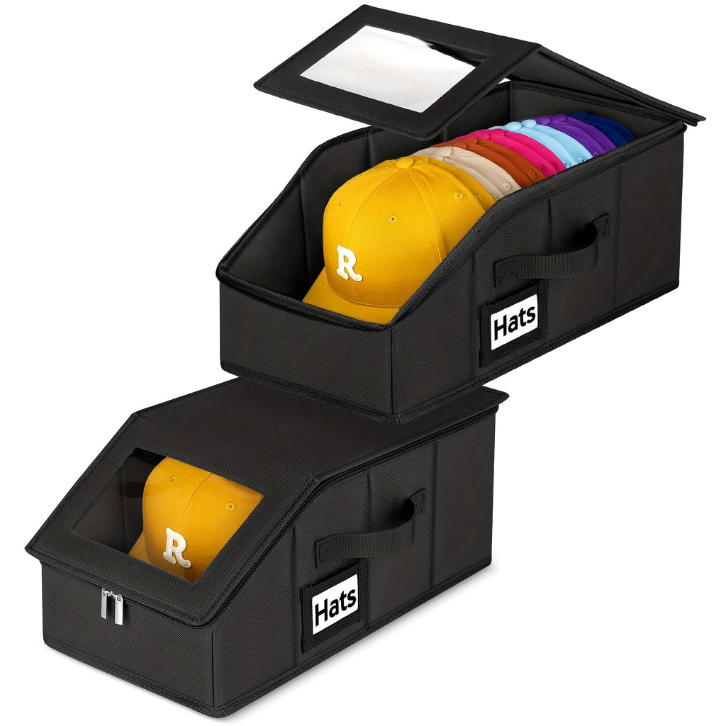 Stackable Hat Storage For Baseball Caps, 1pc/ 2pcs Hat Storage Boxes For Closet, Holds Up To 30 Caps With Cardboard, Hat Organizer For Women & Men