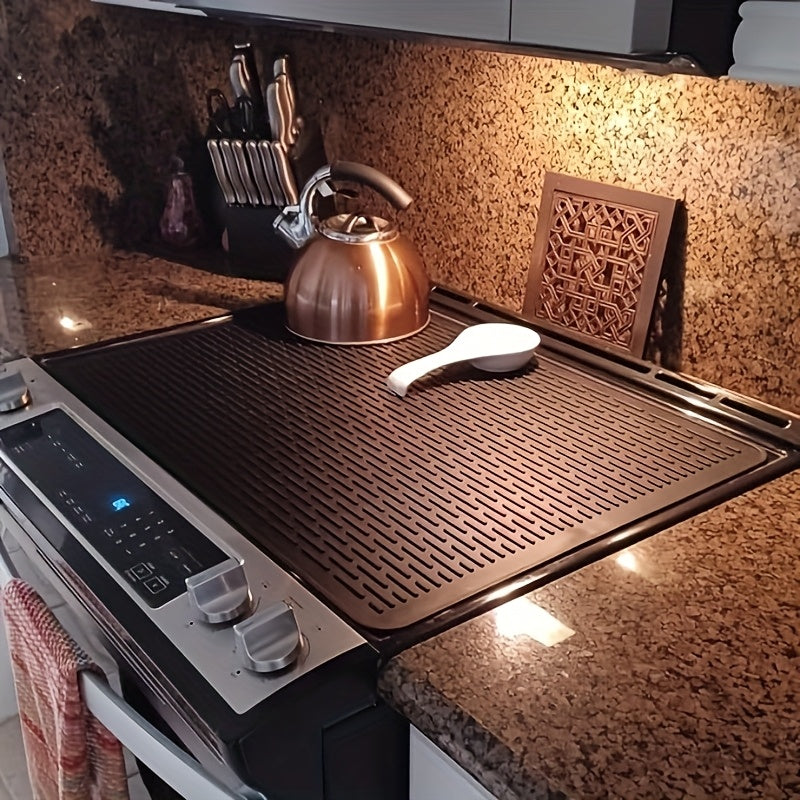 1/2pcs[28x20 Inch Silicone Stove Top Cover] Heat-Resistant Silicone Stove Top Cover Mat & Protector | 28x20 Inch Glass Cooktop Guard, Dish Drying Mat for Gas & Electric Stoves, Scratch-Resistant Kitchen Counter Protector Dish Drying Mats