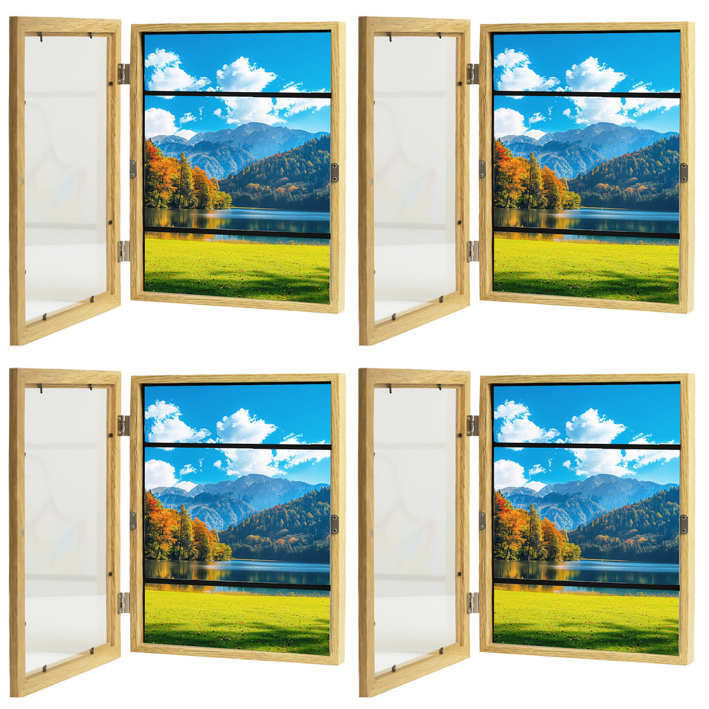 [Changeable Art Frames] 2/4 Pack Front Opening Photo Frames Reusable Art Display Frames for Wall Collage, Home Office Decor, Art Projects & Drawing