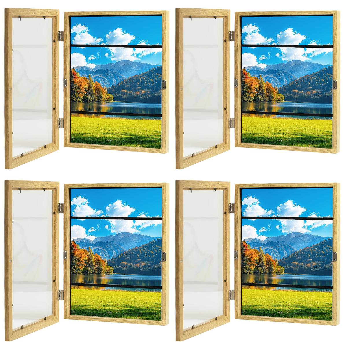 [Changeable Art Frames] 2/4 Pack Front Opening Photo Frames Reusable Art Display Frames for Wall Collage, Home Office Decor, Art Projects & Drawing