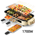 Indoor Raclette Electric Grill, 1700W Tabletop BBQ with Removable Nonstick Plate and Mini Pans for Cheese, Steaks, Vegetables and Family Meals