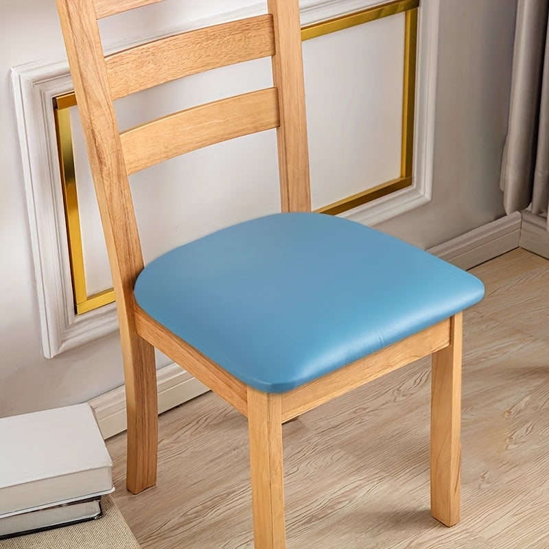 4/6pcs 100% Waterproof PU Dining Chair Slipcovers - Removable Upholstered Chair Cushion Cover For Dining Room, Kitchen, Hotel, And Home Decor