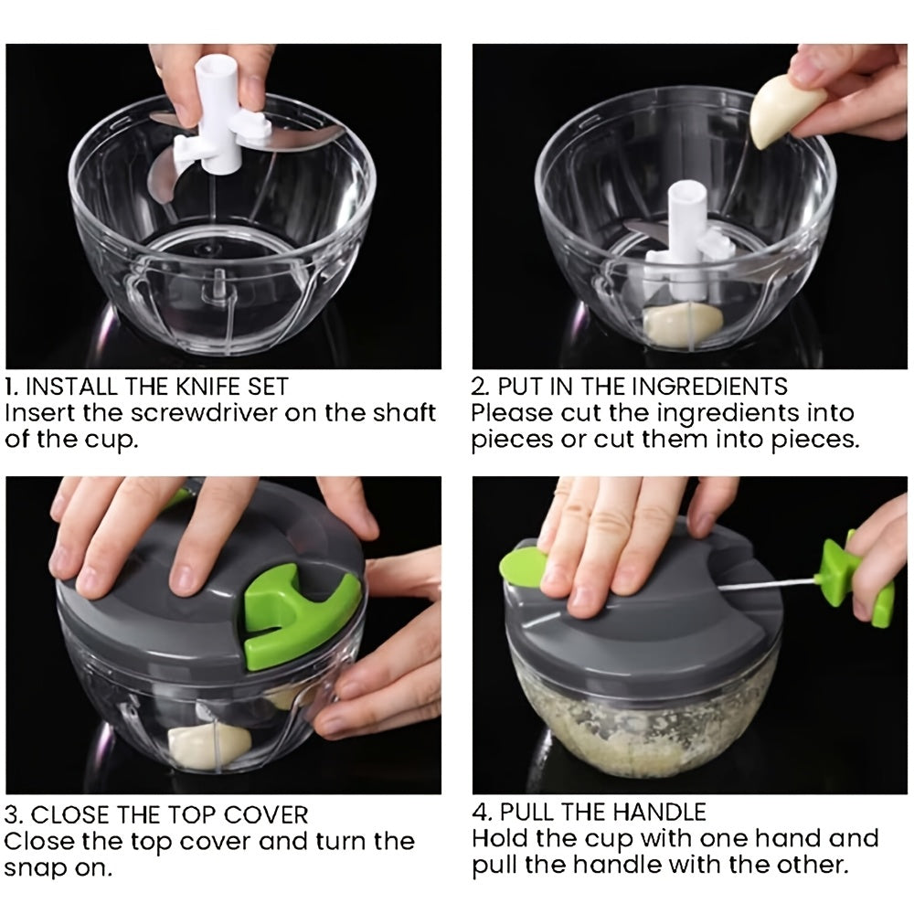 Vegetable Chopper Professional Onion Chopper Multifunctional Food Chopper Kitchen Onion Chopper with 3/5 Blades, Salad Potato, Carrot, Garlic Container, Kitchen Gadget Set