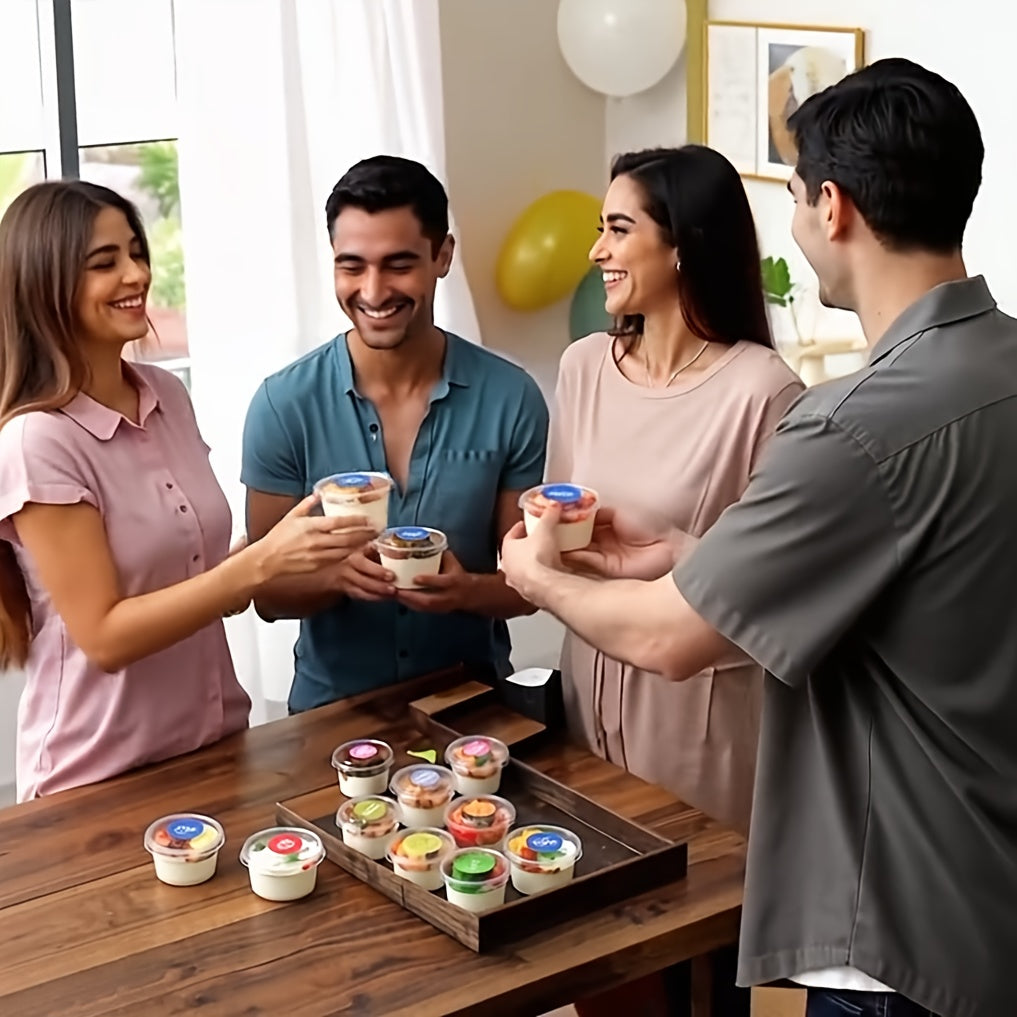 [Halloween, Christmas] 50 Party Cups with Lids Dessert Bowls Pastry Packaging Boxes- Durable And Shatterproof Dessert Containers Suitable for Yogurt, Coconut Jelly, Pudding Mousse, Oatmeal, Etc. Transparent Food-Grade Plastic, Ideal for And Events for Hal