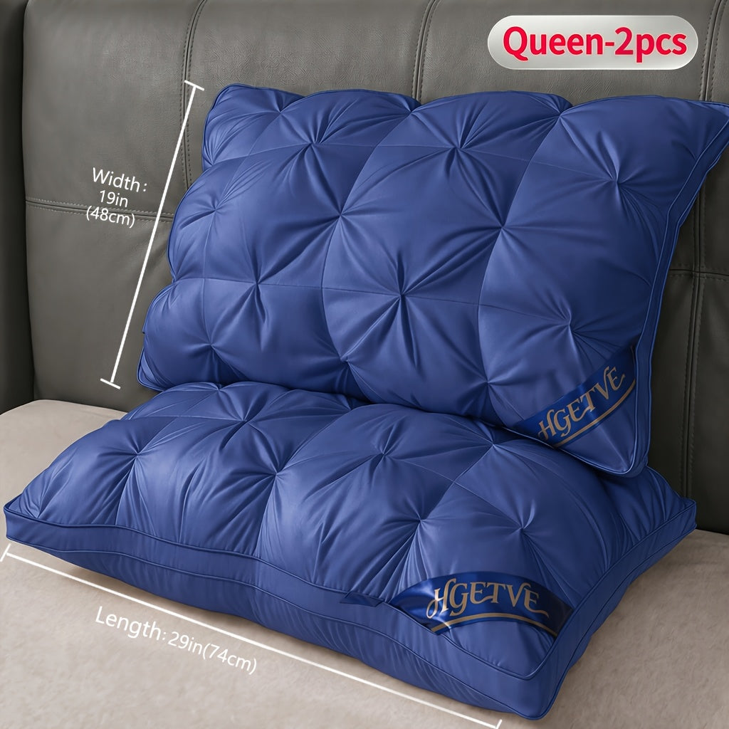 2pcs Luxury Hotel-quality Pillows, Deep Sleep Neck Pillow, High Fluffiness, Not Easy To Collapse, Suitable For All Seasons, Soft Fabric, Easy To Clean, Available In Multiple Colours And Sizes, Queen/King Size, Holiday Gift