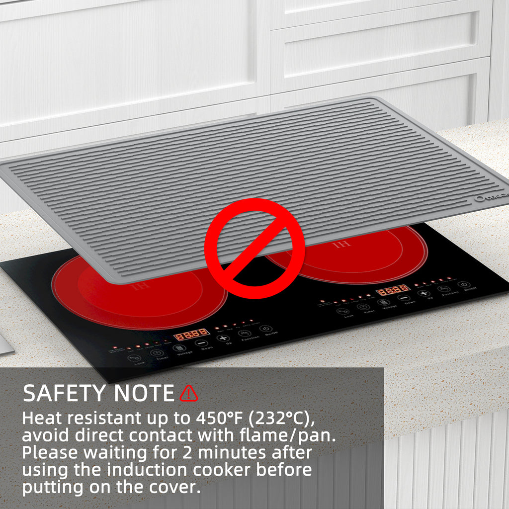 Oversized Thick Silicone Cover for Stove Tops, Measuring 75.7X53.2Cm (29.8X20.8In), Featuring Anti-Slip Stripes And Made from Quiet Material, Suitable for Kitchen And Restaurant Use Dish Drying Mats