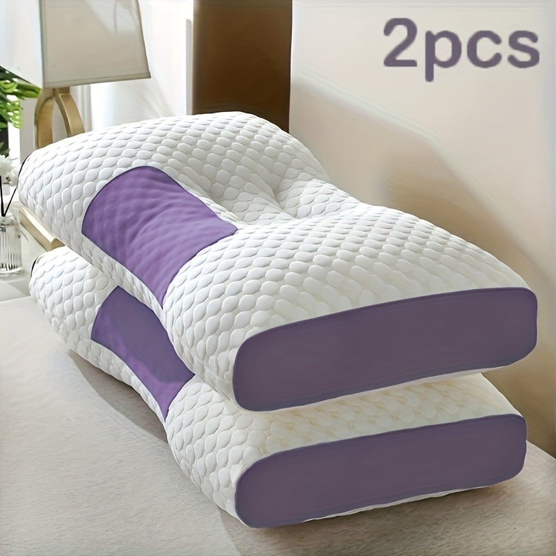2pcs Buy 1 Get 1 Free Soft Massage Neck Pillows - Adjustable Ergonomic Orthopedic Cervical Support Pillow Suitable for Sleeping, Machine Washable Removable Cover & High-Quality Core, for - & Spinal