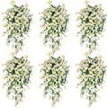 Artificial Hanging Plants Set of 6, Decorative Faux Greenery Vines for Indoor and Outdoor Home Styling, Wedding Arrangements and Graduation Displays
