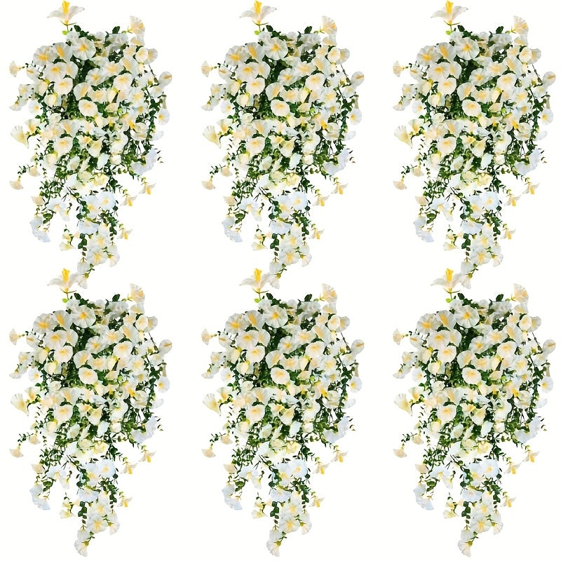 6pcs of Realistic Hanging Plants - Suitable for Outdoor and Indoor Decoration, No Need to Tie, Festive Decorative Vine Home Furnishings, Fake Green Plants, Suitable for Home Decoration, Weddings, Graduation Season, Flower Display