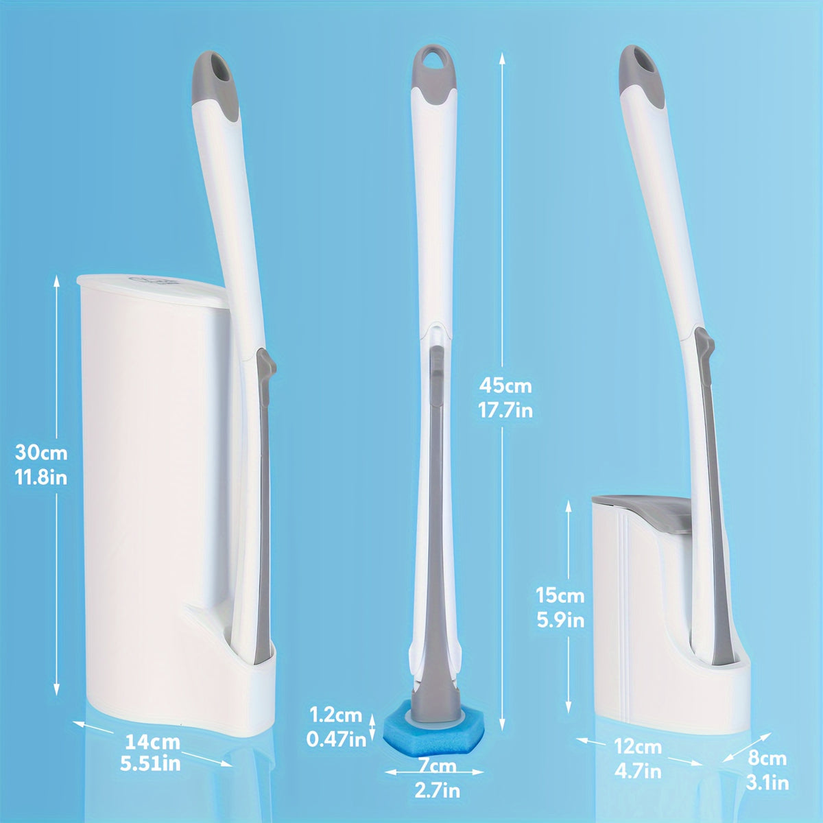 A Set of Disposable Toilet Brushes with 24/22 Replacement And Base, Toilet Cleaning System, Wall Mounted Or Floor-Mounted, Or Only 32 Replacement Heads for Easy Bathroom Cleaning, Toilet Cleaning Halloween, Christmas Decorations