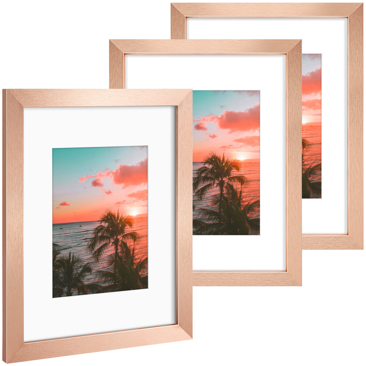 3 Pack 6x8/8x10/9x12/11x14/16x20 Picture Frames Set with Mat or without Mat, Engineered Wood Photo Frames with Plexiglass, for Wall or Tabletop Display - Gallery Wall Frames, Office Home Decor,Poster Frames