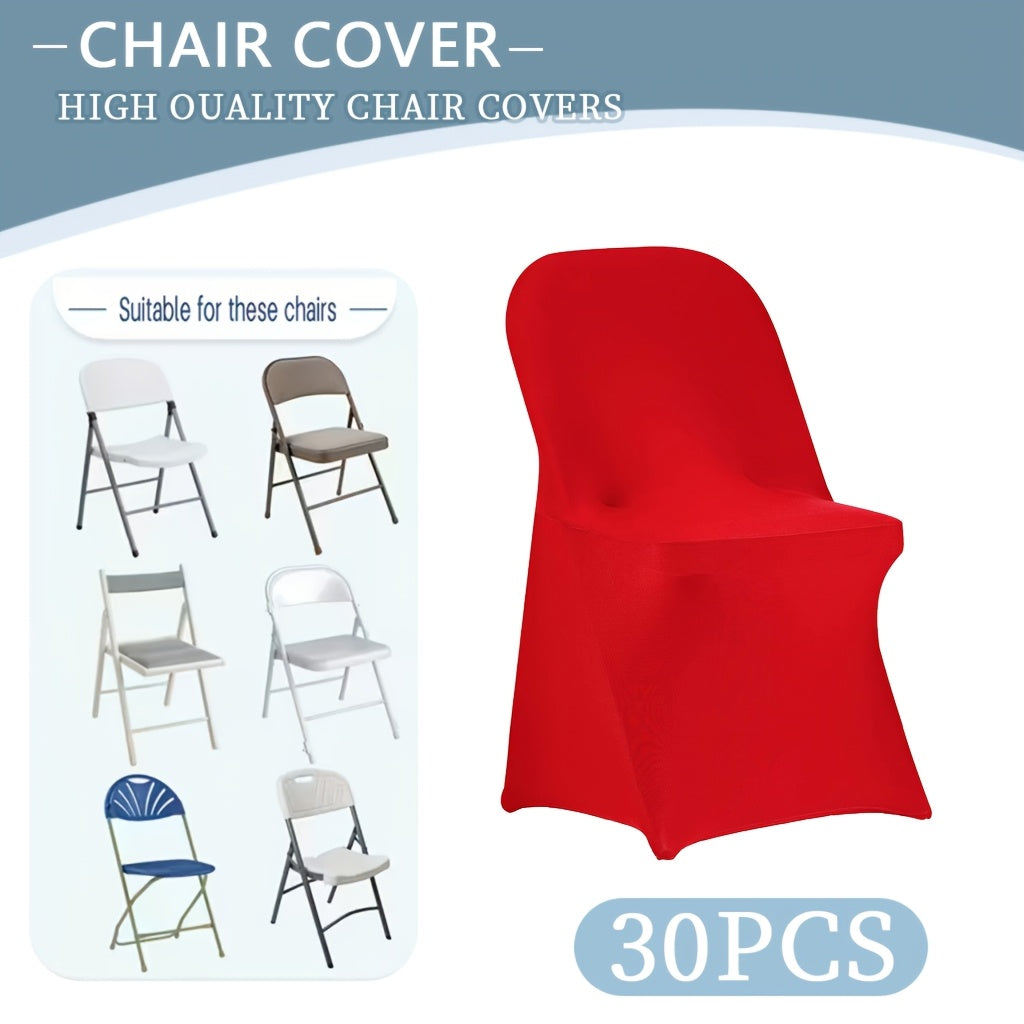 10/30/50/100pcs High-Quality Spandex Folding Chair Covers - Wedding Decorations Essential - Wedding Stuff, Perfect For Party Supplies, Birthday, Camping & Halloween Decor