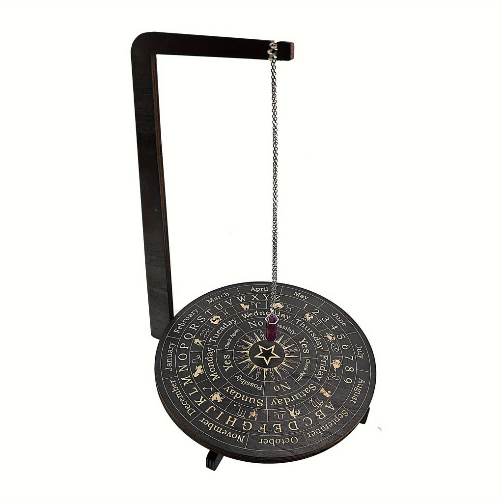 Three-Dimensional Wooden Stand for Divination, Featuring Witchcraft Elements, Crystal Display, And Altar Supplies. Ideal for Pendulum Use And Meditation