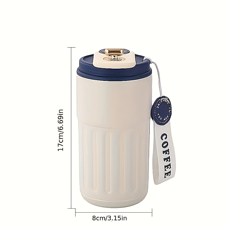 1pc 15.55oz Vintage Coffee Cup | Portable Insulated Travel Mug for Men and Women, 316 Stainless Steel Leakproof Lid, Keeps Drinks Hot or Cold for Hours, Ideal for Office and Outdoor Use