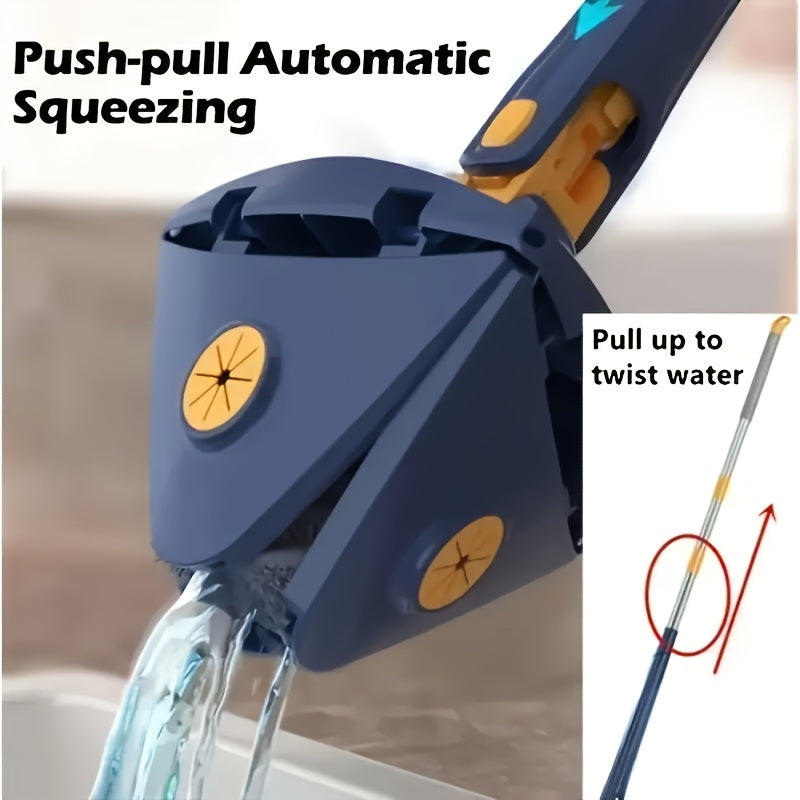 360° Rotating Mop - Hands-Free Wet/Dry Floor Cleaner with Long Handle, Multi-Surface Cleaning for Home, No Battery Required