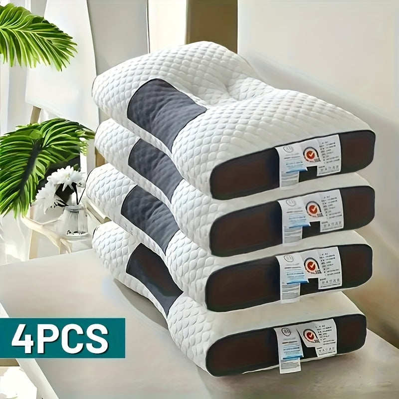 2pcs/4pcsSoft Neck Couple Pillow - Adjustable Ergonomic, Removable High-quality Pillow Core, Provides Deep Sleep Neck, No Collapse, Machine Washable