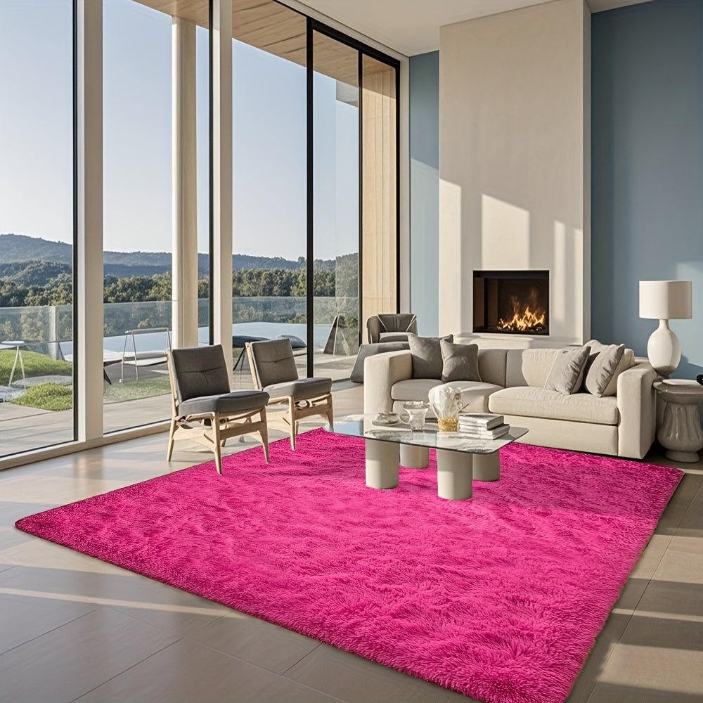1pc Of Ultra Soft And Thick Fluffy Living Room Carpet, Non Slip, Soft, Comfortable, Fashionable, High-end, Available In Various Sizes And Colors. The Carpet Can Be Used for Bedroom, Dining Room, Living Room, And Office Decoration, Home Decoration