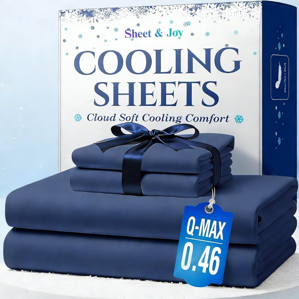 4pcs Cooling Bamboo Bed Sheet Set, 3000 TC Extra Deep Pocket 20 Inch Bed Sheet, Children Luxury Soft Hotel & Cooling Sheet Set for Hot Sleepers, Wrinkle & Shrink Resistant, Fitted Sheet+Flat Sheet+Pillowcases, Twin/ Full/ Queen/ King, Fast Delivery