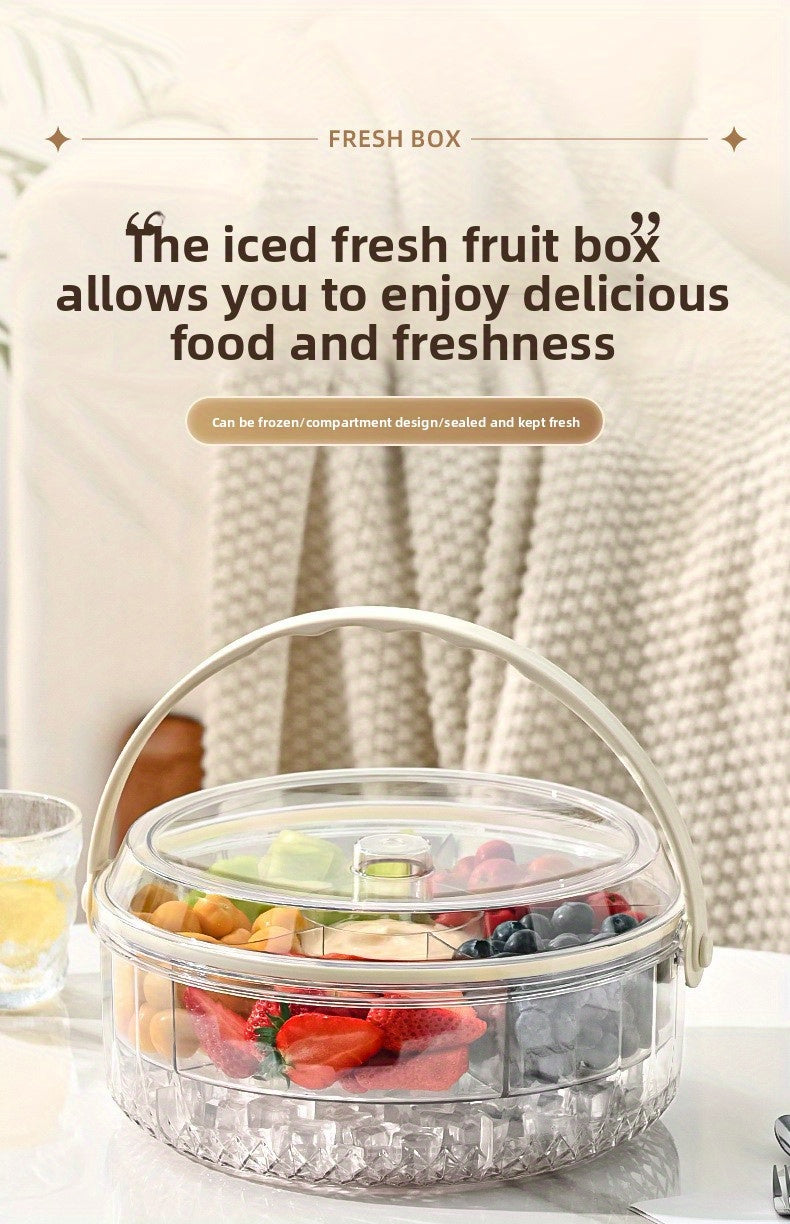Portable Large Capacity Fruit Preservation Box Sealed Beverage Ice Bucket Outdoor Fruit Beer Champagne Cube of Ice Bucket Portable