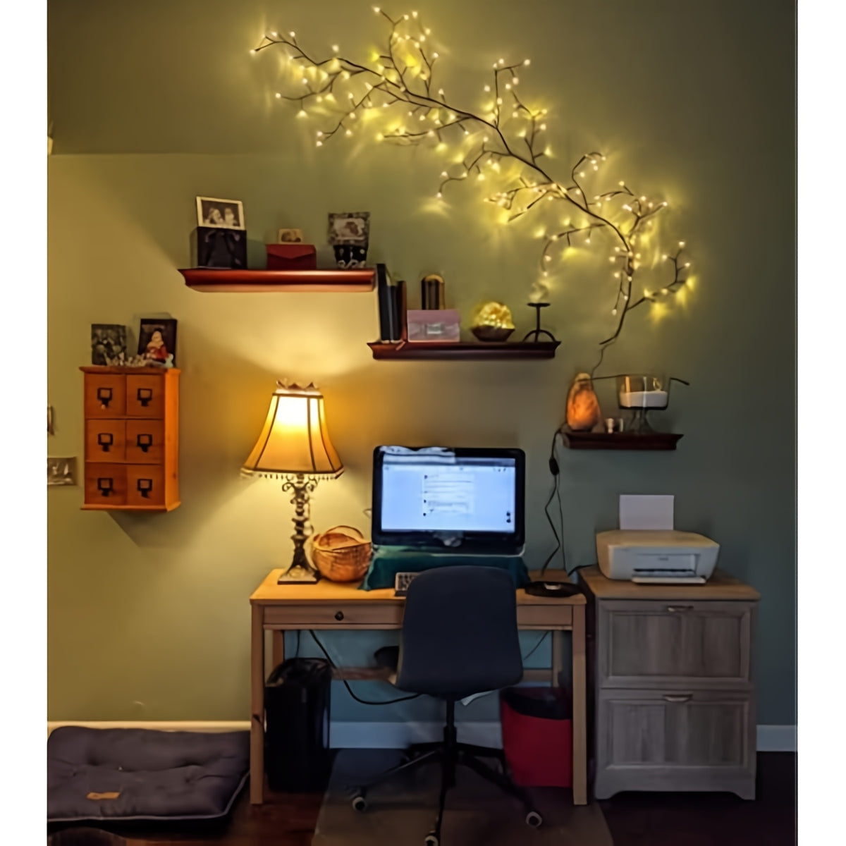 96 LED Brown Vine Fairy Lights - 6ft Flexible Bendable Artificial Willow Branches with 8 Modes, USB Powered Remote Control for Indoor Home Decor, Weddings, Christmas, Valentine's, Thanksgiving & Holiday Party Decorations, Remote Controlled Fairy Lights, W