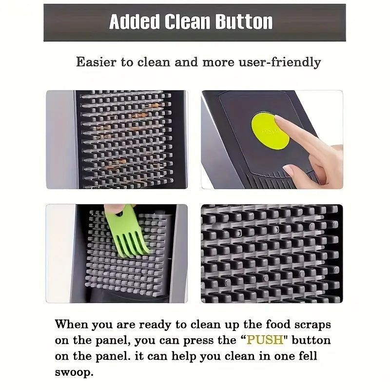 16-In-1 Vegetable Chopper, Professional Onion Chopper, Multi-Functional Food Chopper, Kitchen Vegetable Slicer And Dicer, Vegetable Chopper with 8 Blades, Carrot Chopper with Container Father Gift