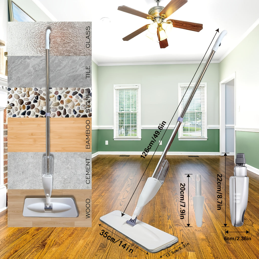 This Multifunctional Microfiber Spray Mop Comes with Replaceable Mop Pads, Making It Ideal for Both Wet And Dry Cleaning on Hardwood, Laminate, Tile, And Ceramic Surfaces. It'S Perfect for Use in Kitchens, Bathrooms, And Living Rooms