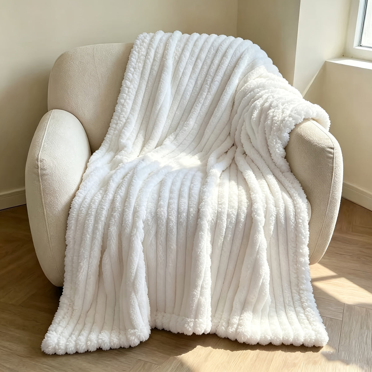 Ultra-Soft Thick Fleece Blanket | Multi-Color, 3D Faux Rabbit Fur, Double-Sided, Ideal for All Seasons, Home, Office, Travel, Camping, Gift for All Occasions
