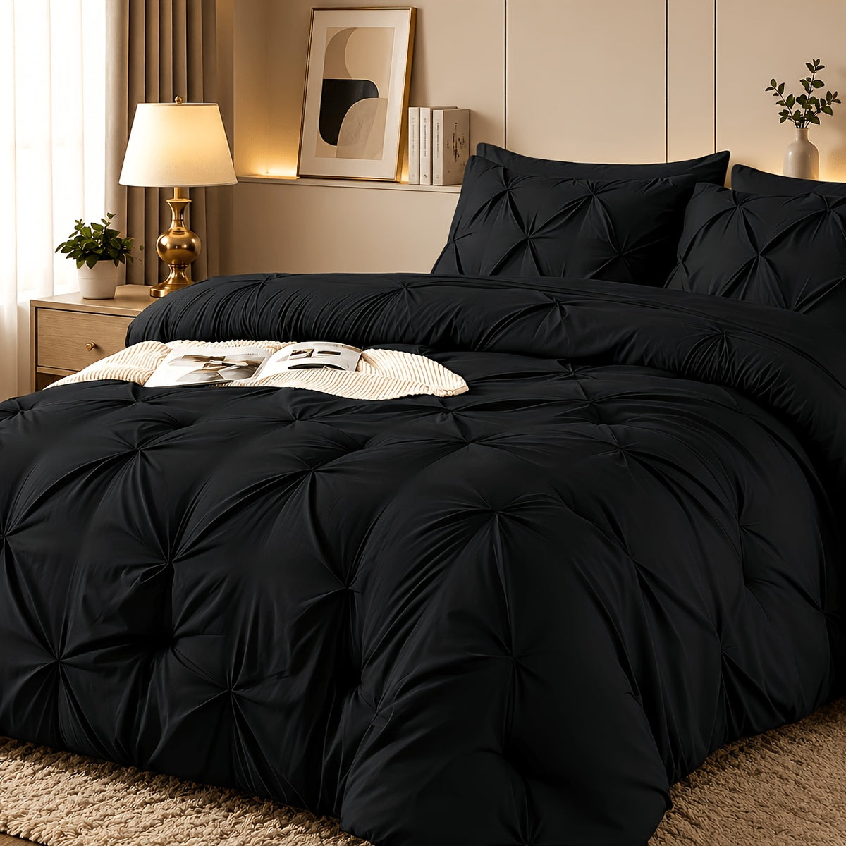 2/3pcs Solid Color Diamond Quilted Large/King Size Bedding, Soft, Comfortable, and Fluffy with Microfiber Filling and Lightweight, Breathable Fabric. Easy to Care for, Warm for All Seasons. Includes Comforter and Pillowcases. Luxurious Quality
