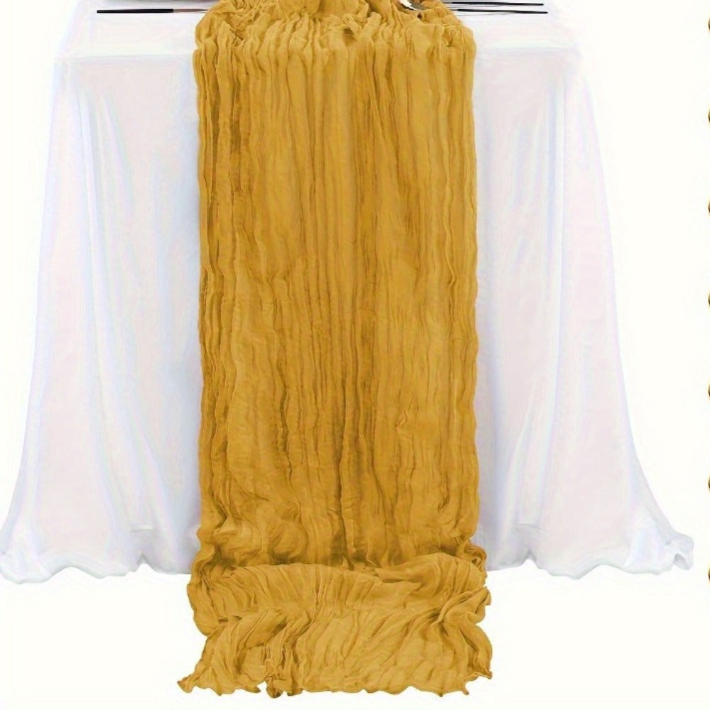 10pcs Pcs Cheesecloth Table Runner Suitable for Wedding Reception, -Edged Sheer Gauze Table Decor with -Edged Edges, Rectangular Runners for Boho Rustic Bridal Shower, Birthday Party, Graduation, Outdoor Events - Multi-Color
