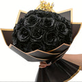 Glitter Rose Bouquet, 24 or 36 Piece Artificial Plastic Flowers with Sparkling Petals for DIY Wedding Arrangements, Anniversary Gifts and Home Decor