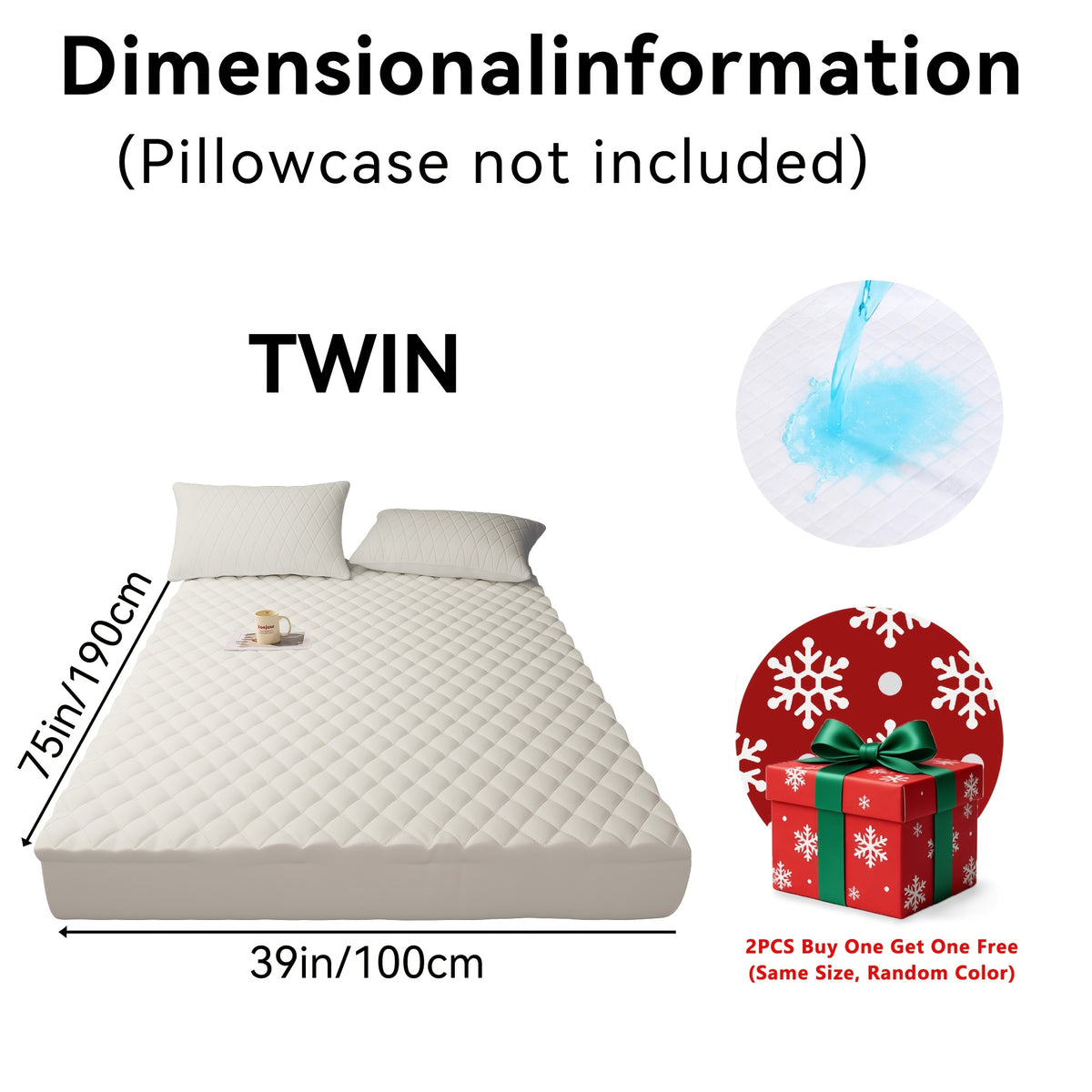 Buy One, Get One Free, 2pcs (Any One Color + Another Random Color) Non-Slip Mattress Protector, Luxury Bed Cover With Deep Pocket, Bed Bug Mattress Protector, Queen And King Sizes, Suitable For Hotel, Dorm Essentials, Father'S Day Gift For Family An
