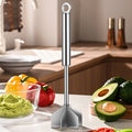 Stainless Steel Ground Meat Chopper, 304 Steel Kitchen Masher with Six Curved Blades for Breaking Up Ground Beef, Mixing and Mashing Potatoes