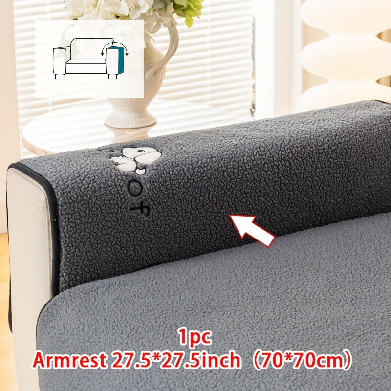 1pc Sherpa Couch Protector, Enhanced Sofa Cover, Suitable for Pets, a Favorite Among Pets, Thick Plush Sofa Shield, Non-Slip Plush Sofa Cover, Furniture Protection Cover, Home Decor for Bedroom, Office, And Living Room