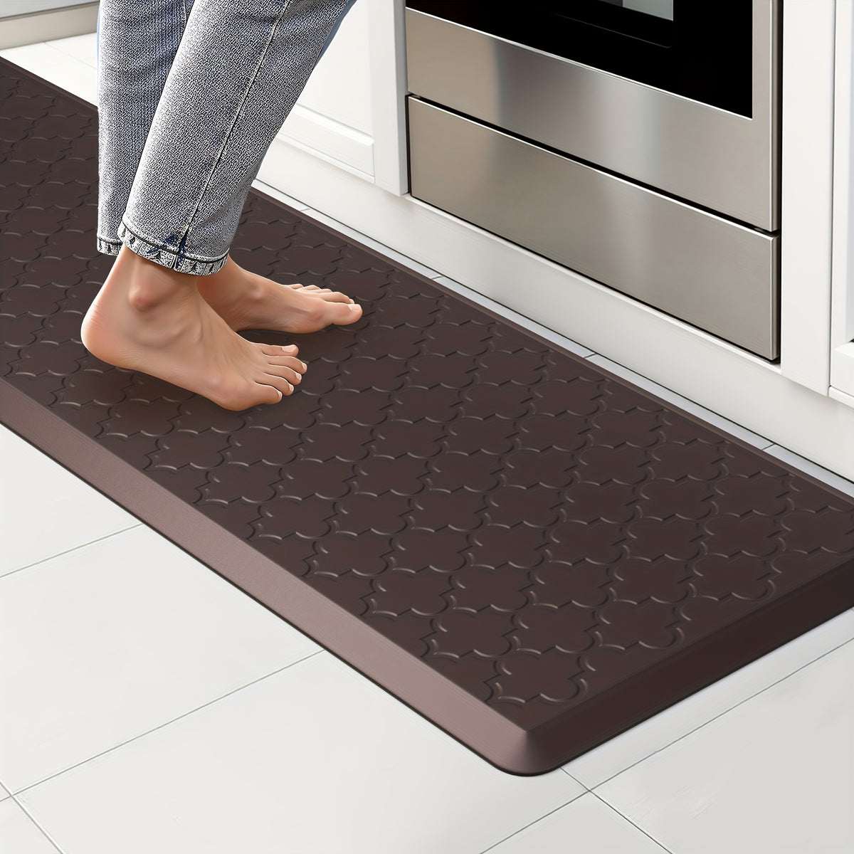 Kitchen Mat- Anti Fatigue Mats for Kitchen Floor- Non Slip Cushioned Rugs for Standing, Kitchen, Floor, Office, Sink, Laundry Room, Black