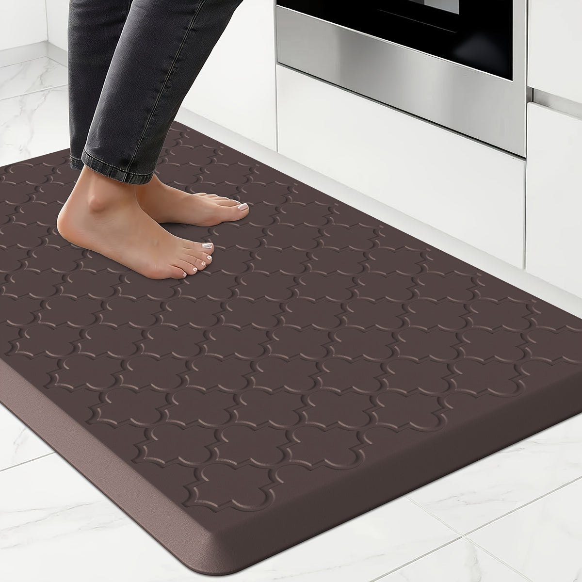 Kitchen Mat- Anti Fatigue Mats for Kitchen Floor- Non Slip Cushioned Rugs for Standing, Kitchen, Floor, Office, Sink, Laundry Room, Black
