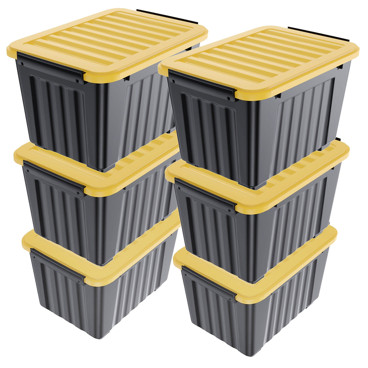 4/6 Pack of Storage Boxes with Lids And Wheels, 72 And 97 Quarts Capacity, Ideal for Storing Various Household Items, Stackable, Available in Three Colors