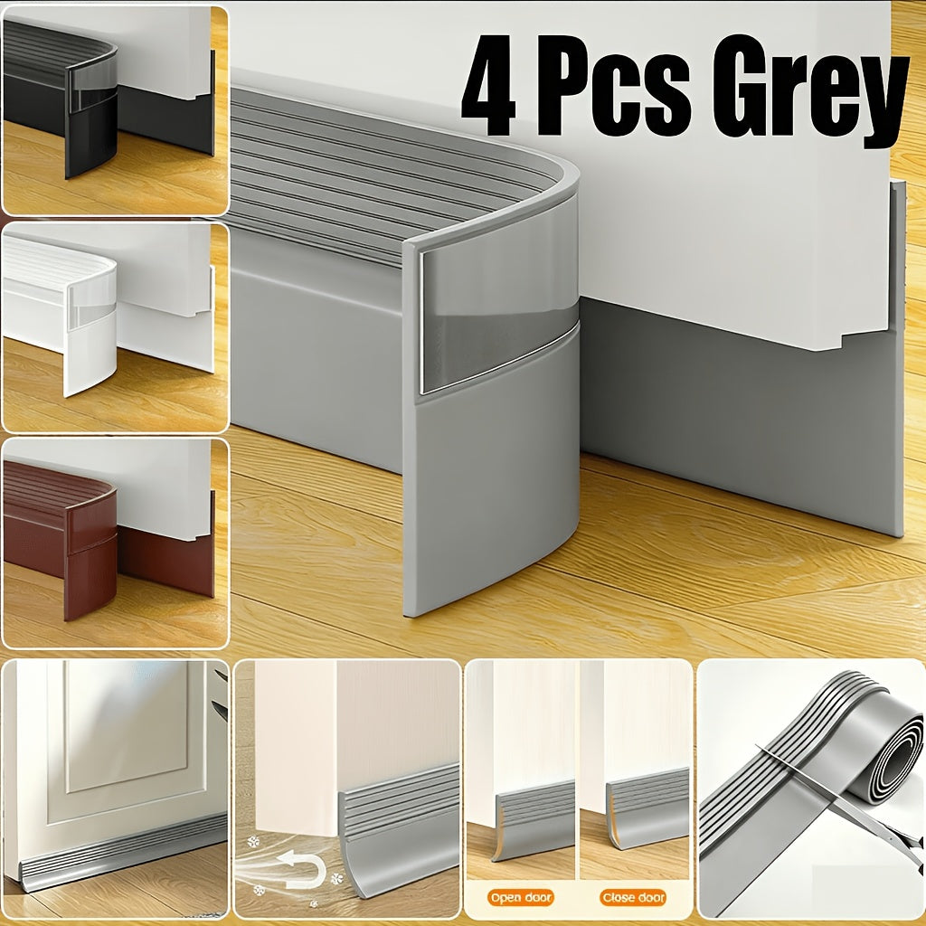 Weatherproof Door Bottom Seal - Thickened Anti-theft, Soundproof and Waterproof Self-adhesive Glass and Wood Door Seals, Home Decorating Weatherproof Insulation, Sealant Waterproofing