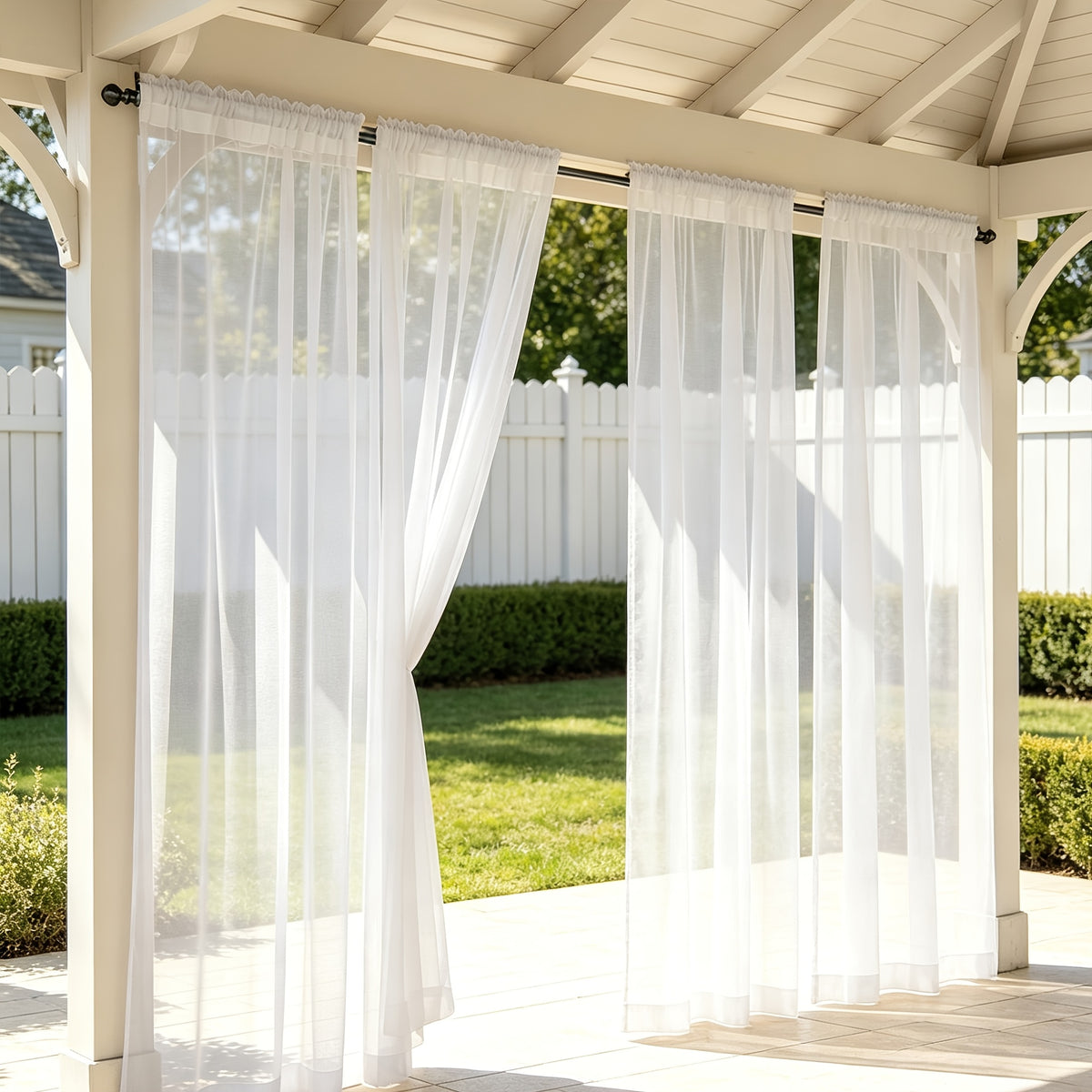 4pcs Set Of Transparent Gauze Curtains, Hanging From The Top Through A Pole, Natural Filtering, Dreamy And Hazy, Beautifying The Room Decoration Windows, Suitable for Living Rooms, Bedrooms, Study Rooms, Dining Rooms, Balconies, Dressing Rooms