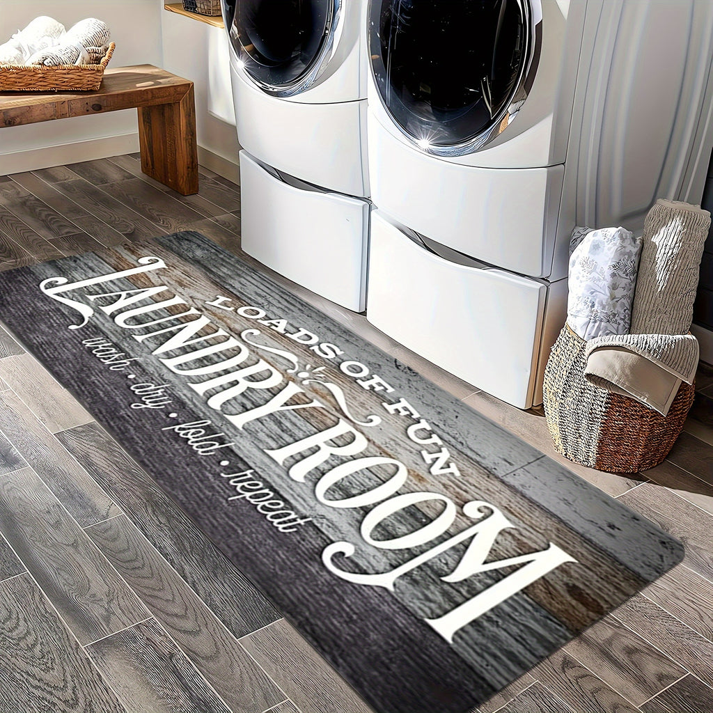 Non-slip Washable Laundry Room Runner Mat,Home Decor Floor Mat,Laundry Mat Home Decor,Laundry Room Accessories-Machine Washable Mat with Laundry-Themed Phrases