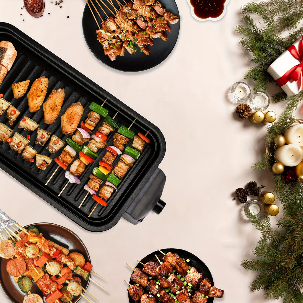 Smokeless Electric Grill | Indoor Grill with Removable Non-Stick Plate, 1700W, Portable BBQ Grill, Electric Griddle, Stainless Steel, Dishwasher Safe, Perfect Gift for Christmas