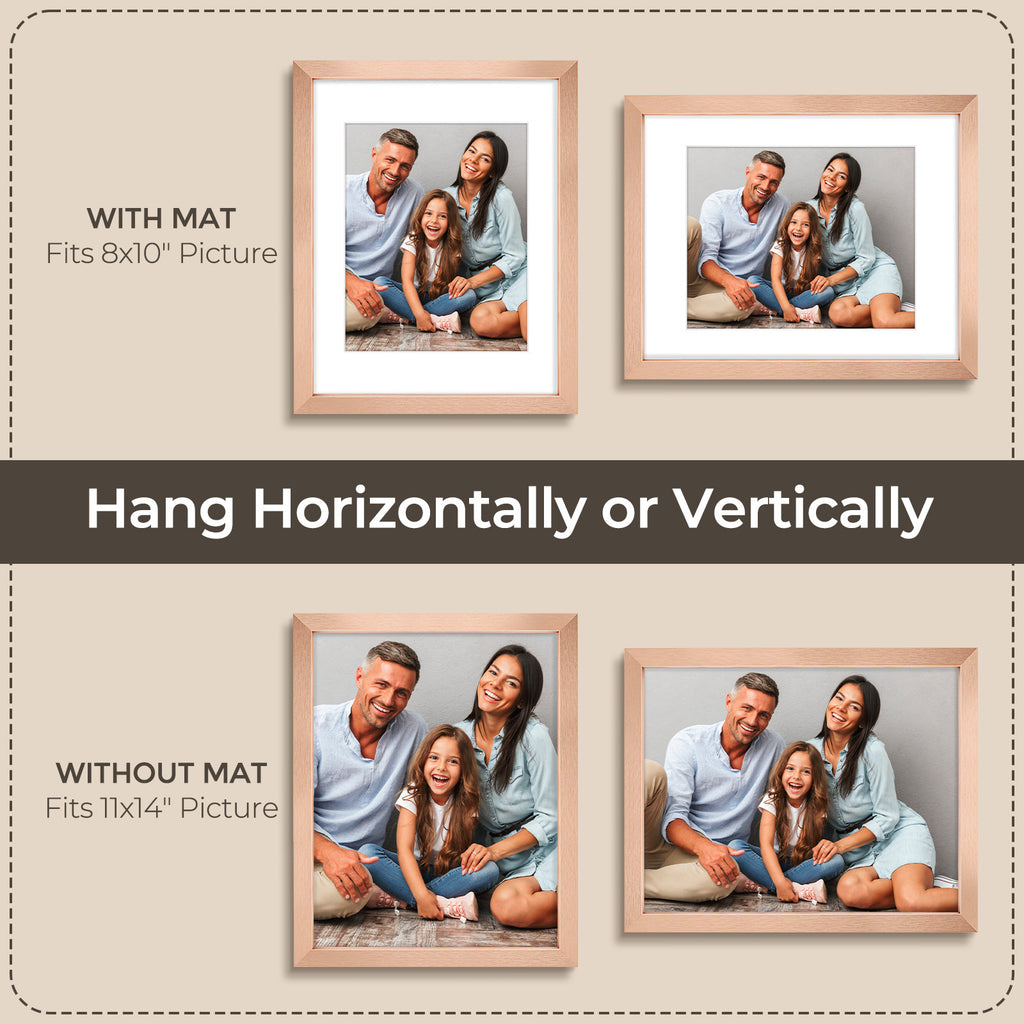 6 Packs 6x8/8x10/9x12/11x14/16x20 Picture Frames Set, Engineered Wood Gallery Wall Frame Set with Plexiglass - Wall Mounting or Tabletop Display