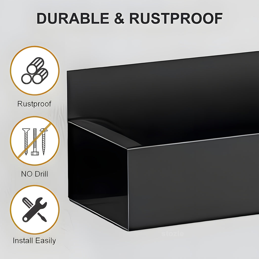Magnetic Refrigerator Spice Rack, 2 or 4 Piece No-Drill Storage Organizer in Black or White for Kitchen Essentials and Compatible Appliance Surfaces