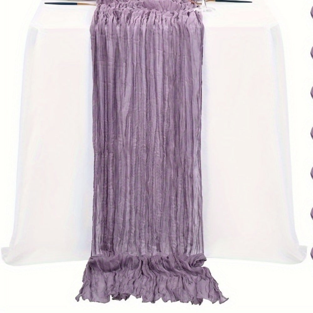 10pcs Pcs Cheesecloth Table Runner Suitable for Wedding Reception, -Edged Sheer Gauze Table Decor with -Edged Edges, Rectangular Runners for Boho Rustic Bridal Shower, Birthday Party, Graduation, Outdoor Events - Multi-Color