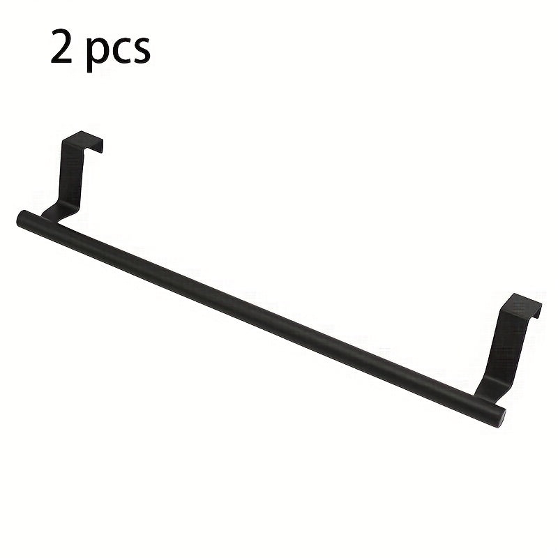 2pcs Cabinet Door Towel Bar, Dishwashing Towel Rack, Stainless Steel Towel Holder, Over The Door Hand Towel Hanger for Kitchen Bathroom Cupboard
