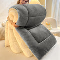 Reversible Microfiber Flannel Blanket, Soft Thick Plush Cozy Layer for Sofa and Bed in 50 x 60 to 108 x 90 Inch Sizes with Grey Blue and Beige Options