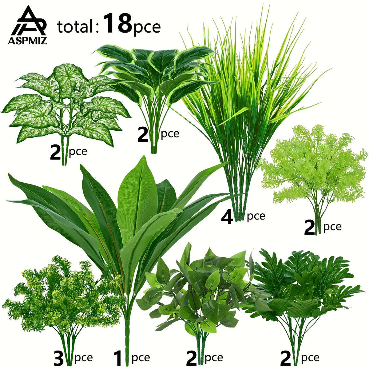 18 Pack UV Protected Artificial Boxwood Fake Stems, Outdoor Faux Plastic Greenery for Indoor Outdoor Hanging Garden Porch Window Box Home Wedding Farmhouse Decor - Christmas And Thanksgiving's Day Gifts Spring Decoration
