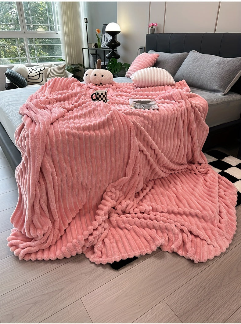 Ultra-Soft Thick Fleece Blanket | Multi-Color, 3D Faux Rabbit Fur, Double-Sided, Ideal for All Seasons, Home, Office, Travel, Camping, Gift for All Occasions