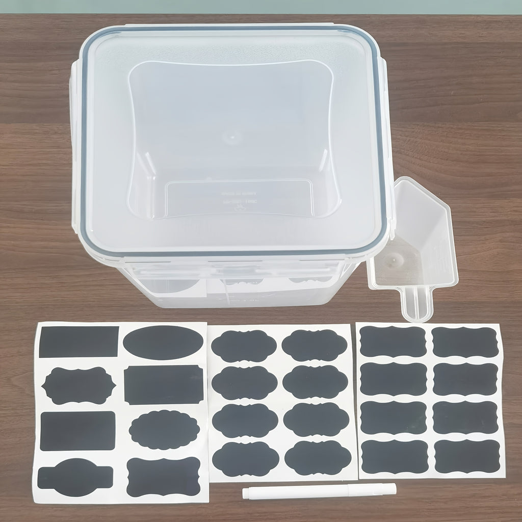 4pcs Large Food Storage Containers, BPA Free Plastic Airtight Canisters for Flour, Sugar, Baking Supplies, Rice with Lids, Black