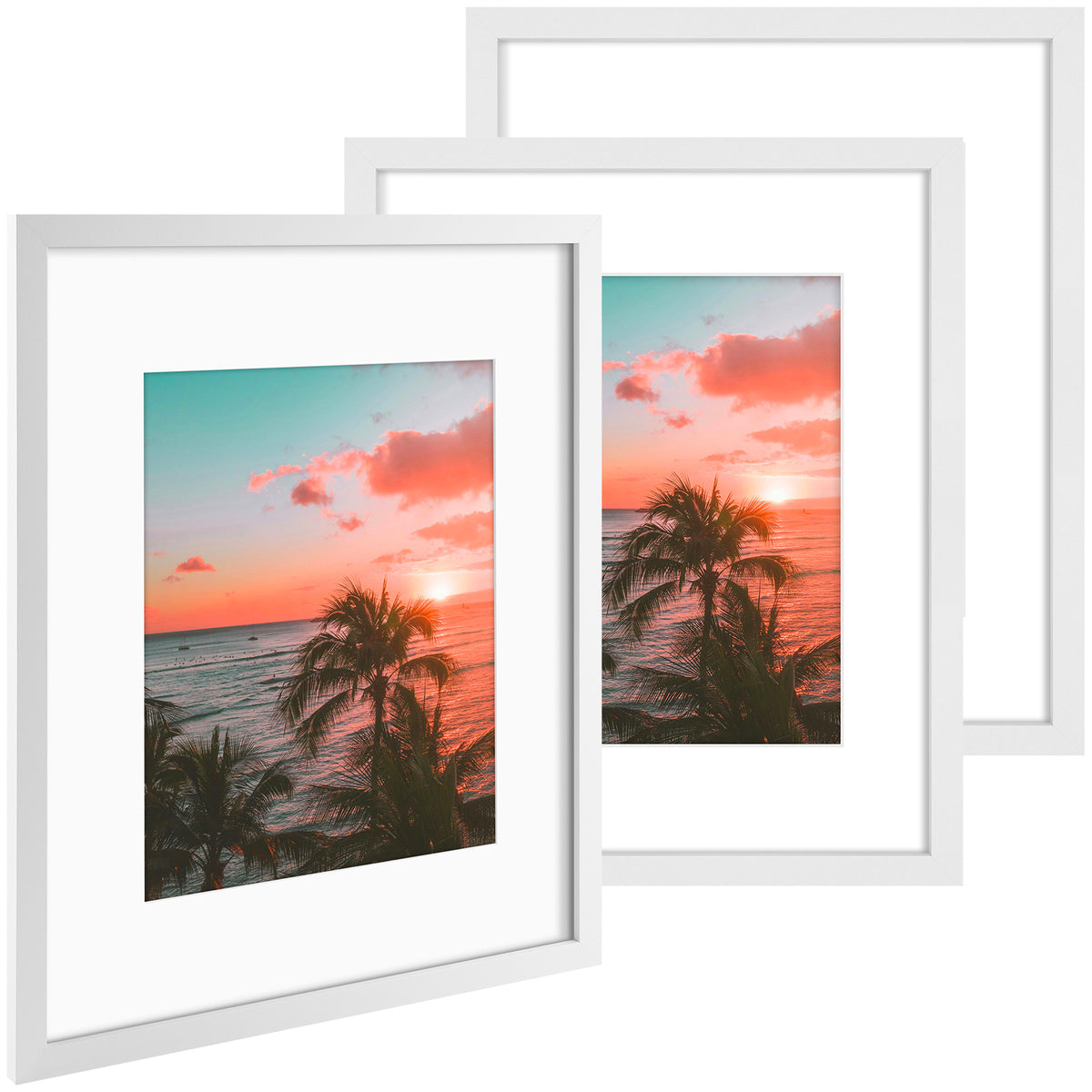 3 Pack 6x8/8x10/9x12/11x14/16x20 Picture Frames Set with Mat or without Mat, Engineered Wood Photo Frames with Plexiglass, for Wall or Tabletop Display - Gallery Wall Frames, Office Home Decor,Poster Frames